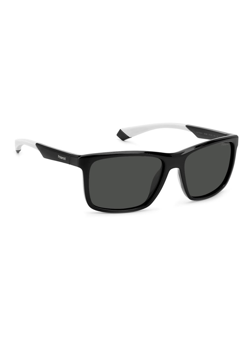 Polaroid Men's Polarized Rectangular Shape  Sunglasses Pld 7043/S Grey 44 - Lens Size: 44.1 Mm - Blackgrey - Image 2