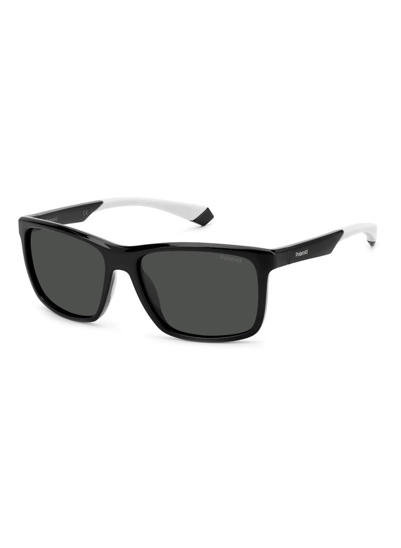 Polaroid Men's Polarized Rectangular Shape  Sunglasses Pld 7043/S Grey 44 - Lens Size: 44.1 Mm - Blackgrey - Image 1