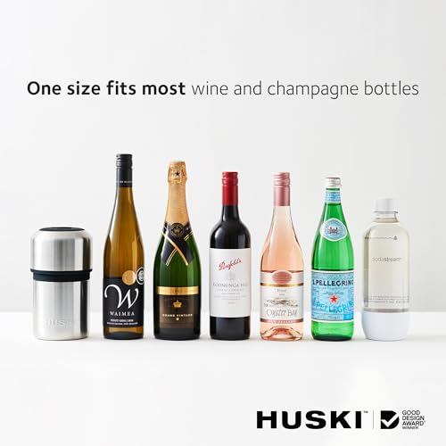 Huski Wine Chiller | Iceless Design | Keeps Cold up to 6 Hours | Wine Accessory | Next Generation Ice Bucket | Fits Some Champagne | for Wine Lover (Stone Grey) - Image 3
