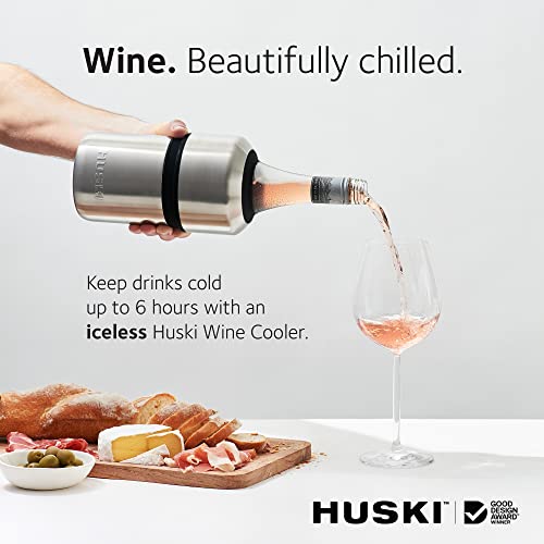 Huski Wine Chiller | Iceless Design | Keeps Cold up to 6 Hours | Wine Accessory | Next Generation Ice Bucket | Fits Some Champagne | for Wine Lover (Stone Grey) - Image 2