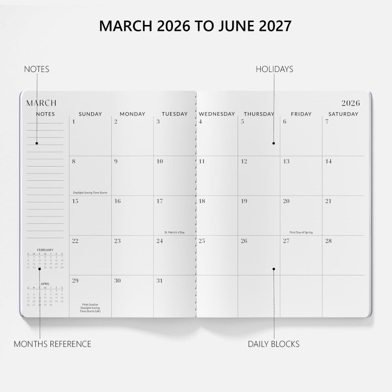 Jotsome Monthly Planner 2026-2027, Jotsome 16 Months Calendar Planner from Now to June 2027, 8.5"x11", Stitched Binding, Soft Cover, Daily Monthly Personal Planner for School Plan, Study and Schedule, Multi - Image 2