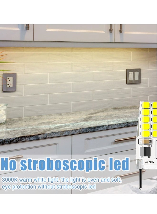 G8 LED Bulb Dimmable 2W AC110V T4 Bulb Warm White 3000K Under Cabinet Light Bulb - Image 2