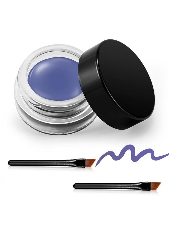 Erinde Purple Gel Eyeliner - Waterproof Long Lasting Cream, High-Intensity Pigments, Smudge-Proof Makeup, Eyeshadow Primer With 2 Brushes - 11# Taro Purple - Image 1