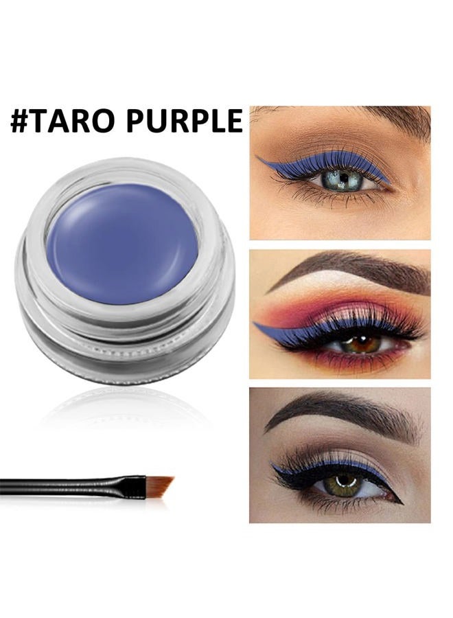 Erinde Purple Gel Eyeliner - Waterproof Long Lasting Cream, High-Intensity Pigments, Smudge-Proof Makeup, Eyeshadow Primer With 2 Brushes - 11# Taro Purple - Image 2