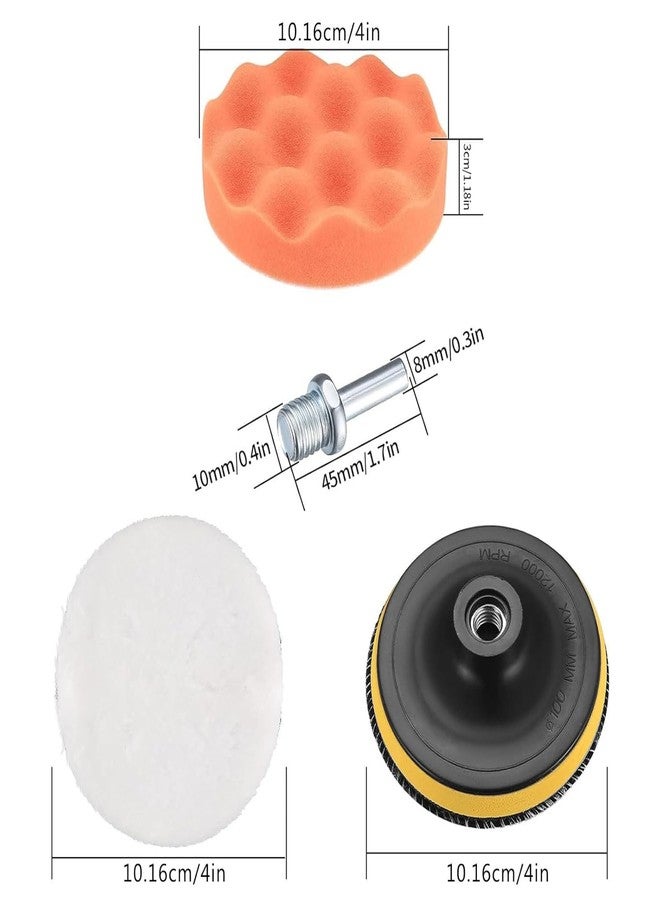 Inditrust 4 Inch Car Polishing Pad Kit 10PCS, Foam Buffing & Waxing Sponge Pads with Drill Attachment for Car Detailing, Scratch Removal, Rubbing, Polishing & Auto Care - Image 4