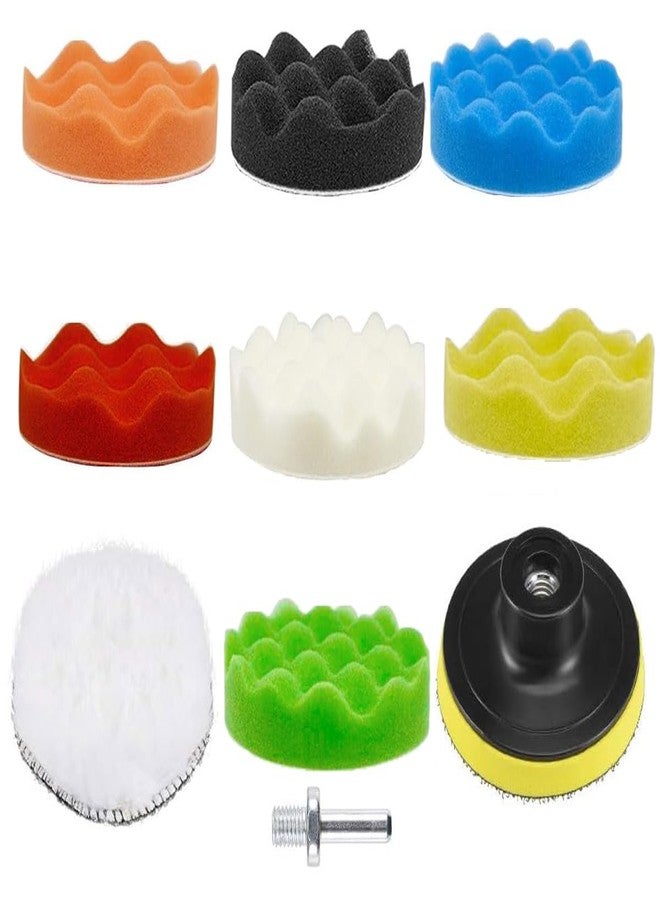 Inditrust 4 Inch Car Polishing Pad Kit 10PCS, Foam Buffing & Waxing Sponge Pads with Drill Attachment for Car Detailing, Scratch Removal, Rubbing, Polishing & Auto Care - Image 1