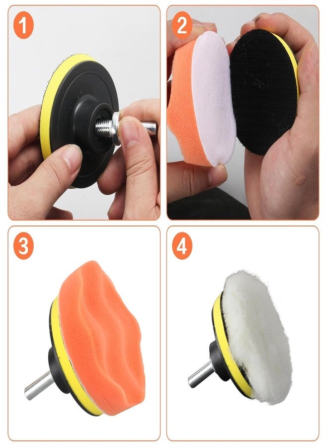Inditrust 4 Inch Car Polishing Pad Kit 10PCS, Foam Buffing & Waxing Sponge Pads with Drill Attachment for Car Detailing, Scratch Removal, Rubbing, Polishing & Auto Care - Image 2