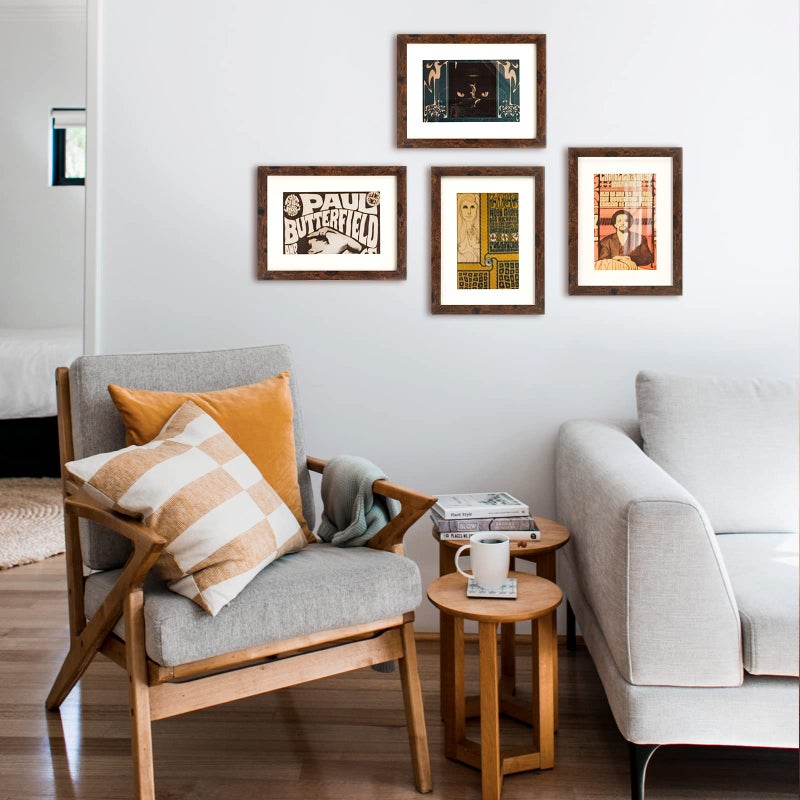 KINLINK 8x10 Picture Frames Rustic Brown  Photo Frames with Plexiglass  Composite Wood Picture Frames for Tabletop and Wall Mounting Display  Set of 4 - Image 5