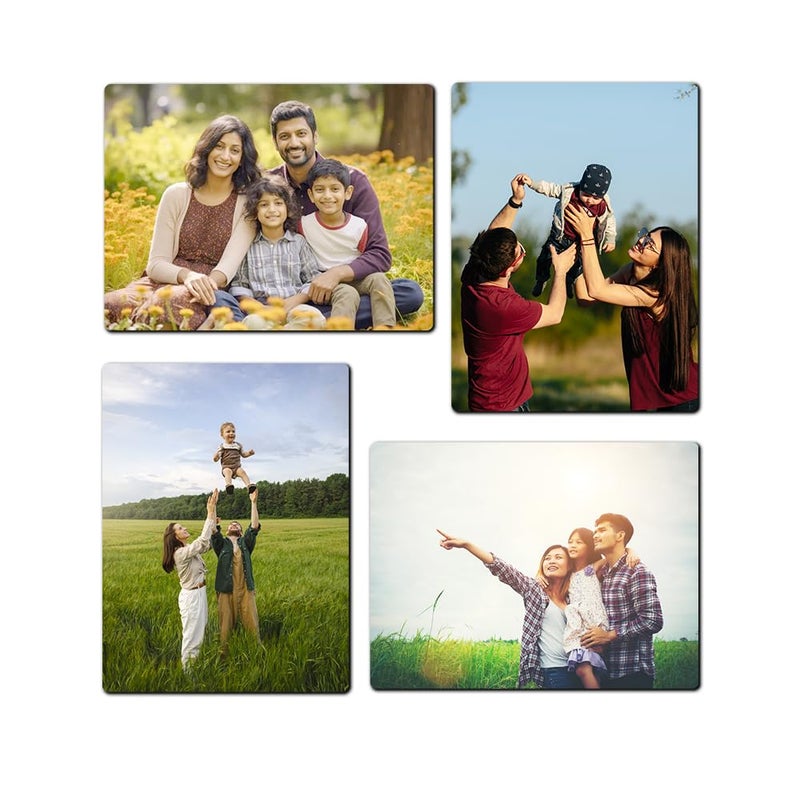DEEP PRINT Acrylic Fridge Magnet Set of 4 3x4 inches Magnet Valentine Day Wedding Birthday House Warming Gift - Image 1