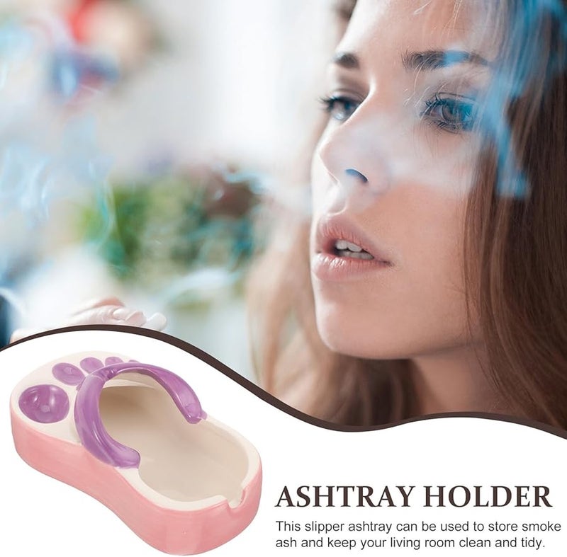 Creative Ceramic Slipper Ashtray Decorative Ash Holder For Home Office Bar - Image 4