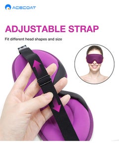 ACECOAT Sleep Mask 100% Blackout 3D Contoured Sleep Eye Mask Comfortable & Super Soft Sleeping Mask with Adjustable Straps for Women Men Concave Molded Night Eye Mask for Sleeping Travel Yoga Naps Purple  - Image 4