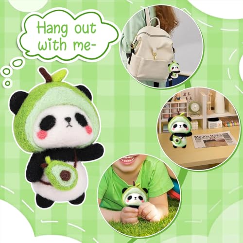 PATPAT� Needle Felting Kit,Needle Felting Kit for Beginners,Wool Needle Felting Beginner Kits with Colorful Wool,Felting Needles,Instructions,for Adults Beginner Supplies DIY (Avocado Panda) - Image 5
