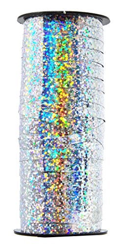 Mandala Crafts 5mm 200 Yds Silver Metallic Curling Ribbon for Gift Wrapping - Metallic Ribbon for Balloon String Party Holiday Decorations – Shiny Crimped Curly Ribbon - Image 3