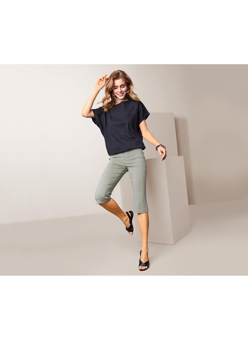 Tchibo Women Plain Capri Pants, Grey  - Image 1