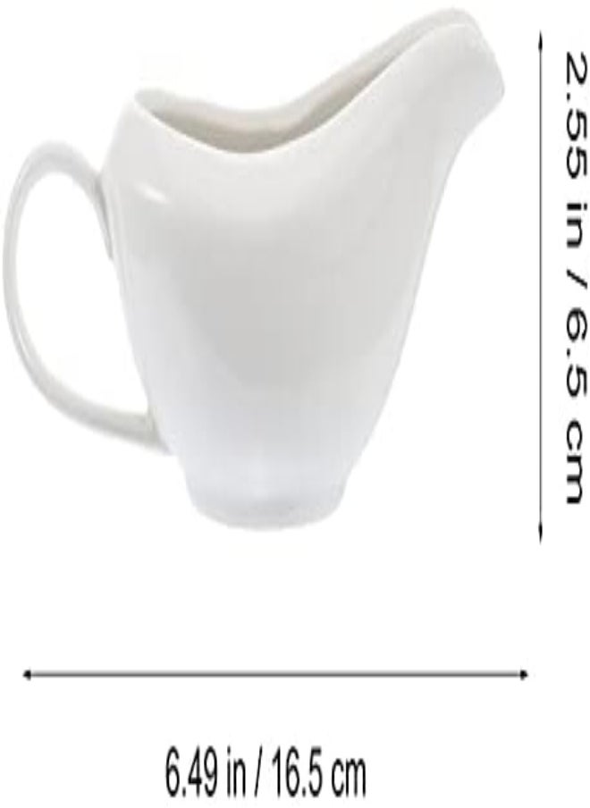 AKDC AKDC Ceramic Gravy Boat Porcelain Gravy Boat Sauce Pourer Dish With Handle For Salad Dressings Milk Broth Creamer Seasoning Plate White  - Image 2