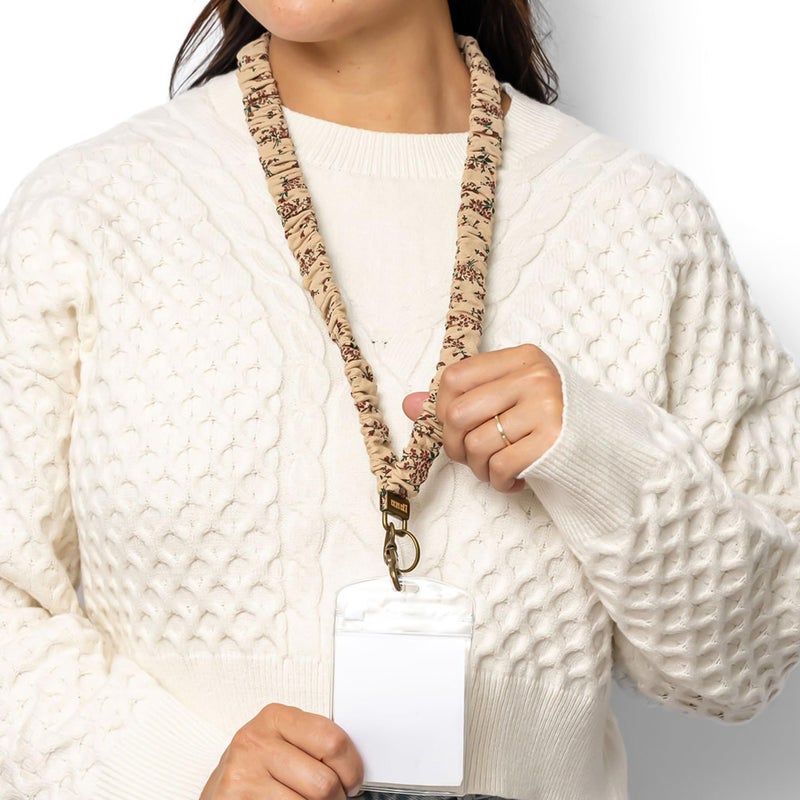 ANDI Neck Lanyard For Women - Scrunchie Cute Lanyard for Keys, Id Card Holder, Wallet - Aesthetic Long Lanyard (Rustic Bloom) - Image 2