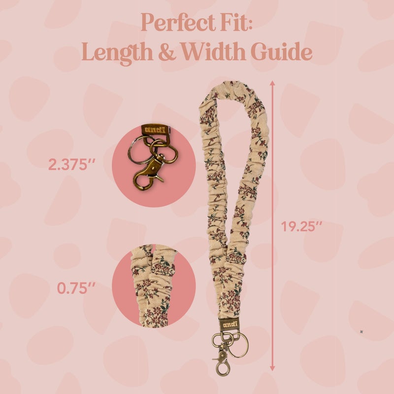 ANDI Neck Lanyard For Women - Scrunchie Cute Lanyard for Keys, Id Card Holder, Wallet - Aesthetic Long Lanyard (Rustic Bloom) - Image 4