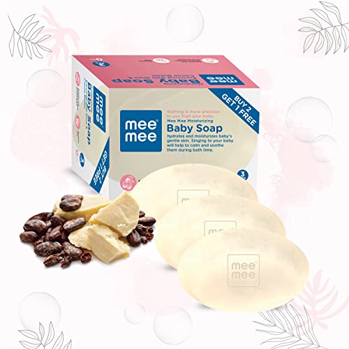 Mee Mee Baby Soap 75g, Pack of 3 (Buy 2, Get 1 Free) | Nurturing Bathing Bar with Natural Shea & Cocoa Butter | For Baby's Sensitive Skin | Paraben Free | Dermatologist-Approved for Gentle Skin Care - Image 2