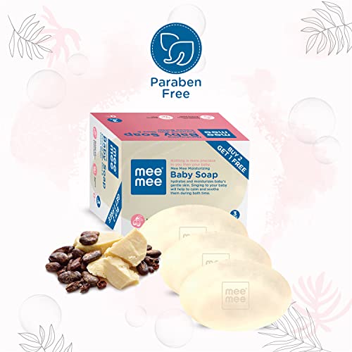 Mee Mee Baby Soap 75g, Pack of 3 (Buy 2, Get 1 Free) | Nurturing Bathing Bar with Natural Shea & Cocoa Butter | For Baby's Sensitive Skin | Paraben Free | Dermatologist-Approved for Gentle Skin Care - Image 5