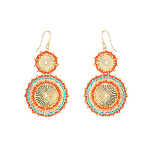 Badu Seed Beaded Circle Beads Earrings Bohemian Dangle Earrings Handmade Bead Fashion Jewelry Drop Earrings for Women - Image 1