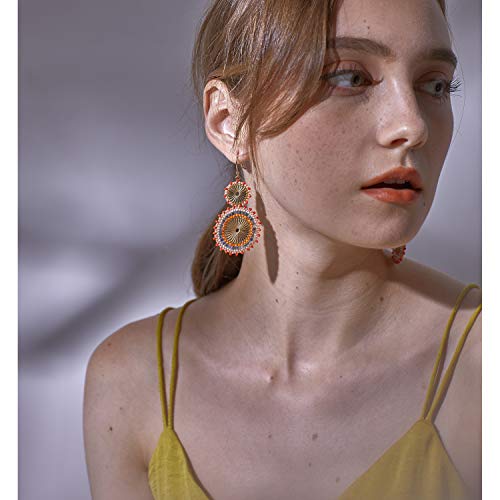 Badu Seed Beaded Circle Beads Earrings Bohemian Dangle Earrings Handmade Bead Fashion Jewelry Drop Earrings for Women - Image 2