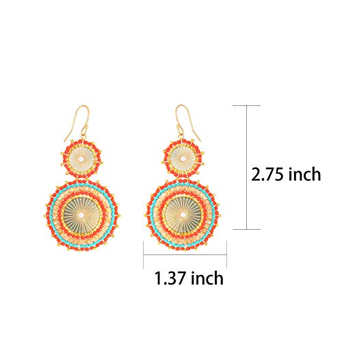 Badu Seed Beaded Circle Beads Earrings Bohemian Dangle Earrings Handmade Bead Fashion Jewelry Drop Earrings for Women - Image 5