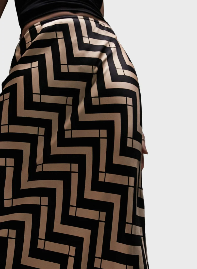 TOPSHOP Color Block Maxi Skirt