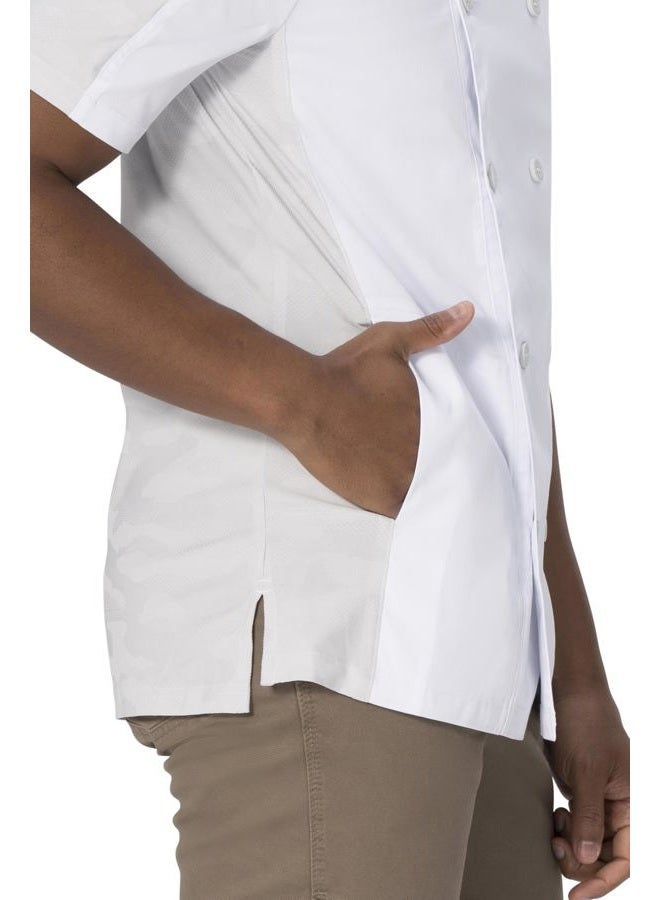Chef Works Men's Mojave Short Sleeve Chef Coat, White, Medium - Image 3