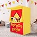 Alvantor Lemonade Stand Puppet Show Theater Pretend Playhouse Tent Kids on Stage Doorway Table Top Sets for Toddlers Curtain Fordable Rods Children Dramatic Furniture 28X20X41H Yellow - Image 4