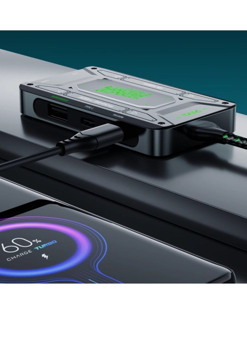 PIVA DS7 PRO Type C 32-bit audio 7 ports support charging up to 100 watts with an additional cable to broadcast the device to the screen - Image 3