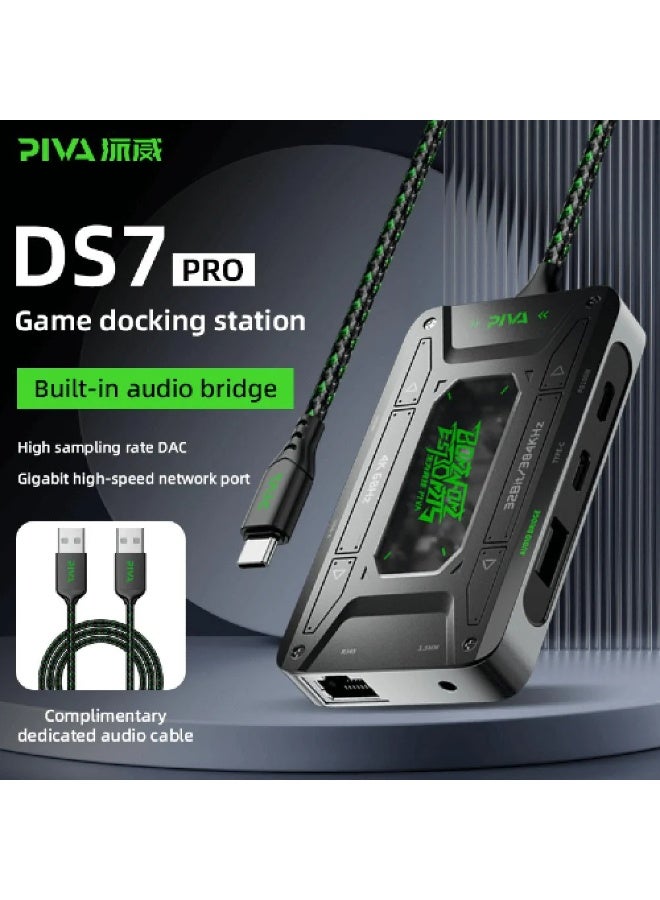 PIVA DS7 PRO Type C 32-bit audio 7 ports support charging up to 100 watts with an additional cable to broadcast the device to the screen - Image 2