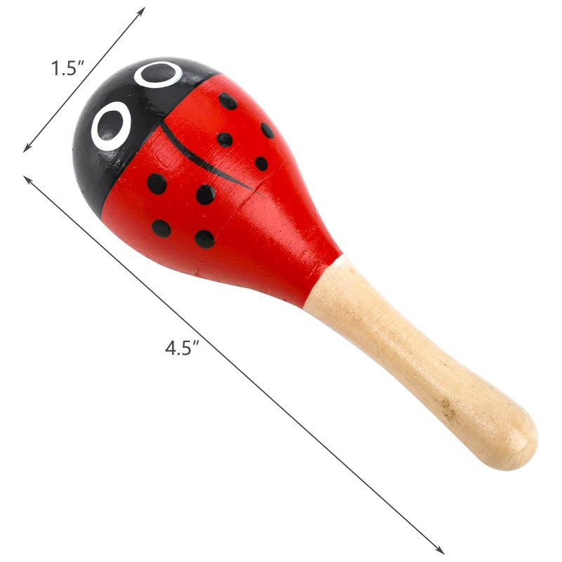 Hedume 20 Pack Mini Wooden Festival Maracas, Kids Baby Rattles Egg Shaker, Shaker Sand Hammer Toy Noisemaker for Party Favors, Musical Fun, Birthday Parties, Carnivals - Image 3