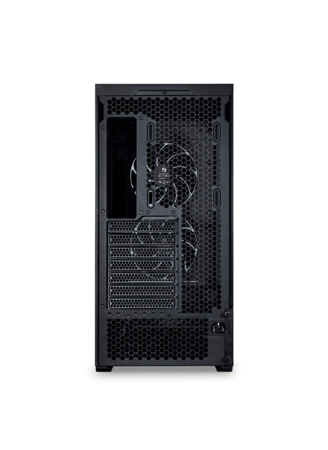 LANCOOL 207 Digital Mid-Tower ATX Case, Front-Mounted PSU, 6" LCD Touchscreen Display, 4 Pre-Installed PWM Fans, GPU Anti-Sag Bracket, 360mm Radiator Support, USB Type-C, Cable Management, Tempered Glass Side Panel, Black | LAN207DX
