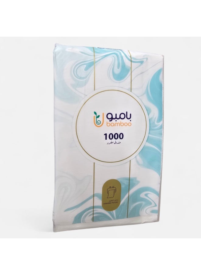 بامبو مناديل بامبو علاقي 1000 منديل وجه مفرد - Image 1