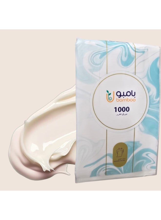 بامبو مناديل بامبو علاقي 1000 منديل وجه مفرد - Image 4