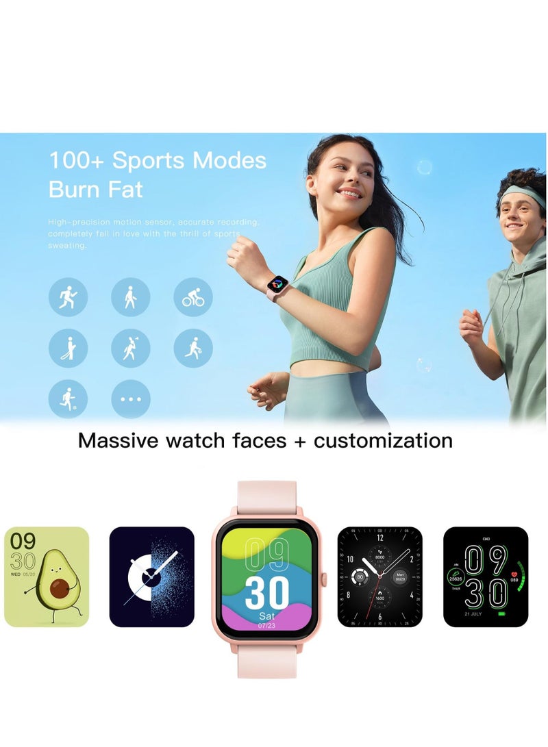 AI Voice Assistant Smart Watch for Women Men, Fitness Trackers with Blood Pressure and Heart Rate Monitor, Adjustable Silicone Straps Watch, Compatible iPhone, Android Phones - Image 5