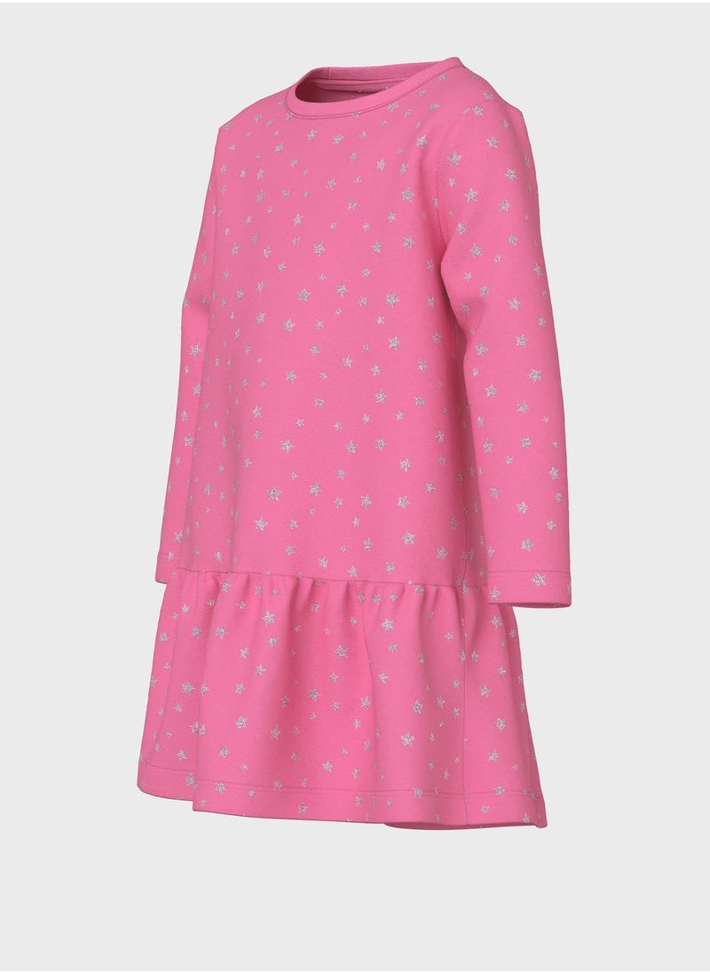 NAME IT - Kids Star Print Midi Dress - Image 1
