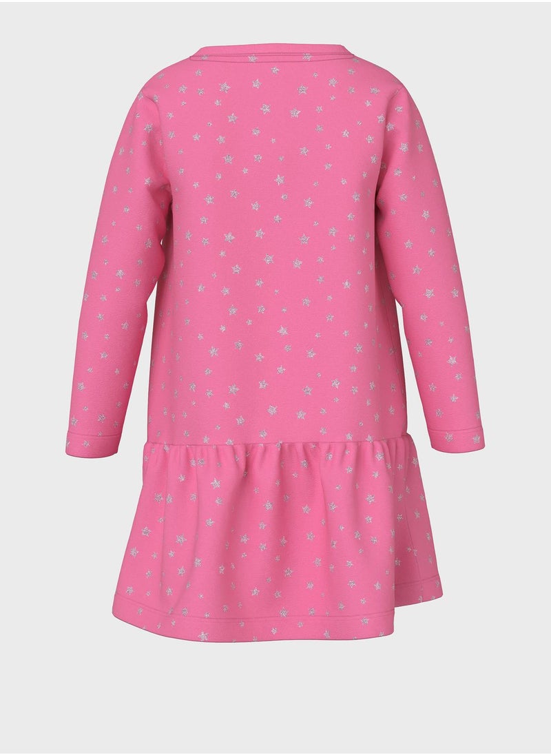 NAME IT - Kids Star Print Midi Dress - Image 1