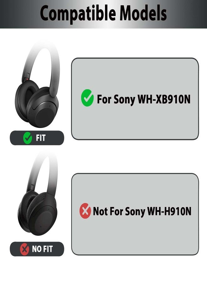 Adhiper WH-XB910N Replacement Earpads Ear Cushions with Net and Buckle,Noise Canceling Headset Cover Ear Pads Repair Parts for Sony WH-XB910N Over-Ear Wired&Wireless Headphone(Black) - Image 2