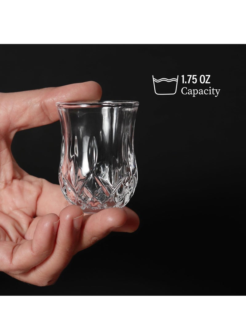 SOLARAE Shot Glasses Set, Shot Glass Set of 6, Elegant Diamond Patterned Shot Glasses 1.75 oz, Mini Snifters Glasses, Perfect for Parties, Bars, Events, Home Bar - Image 5