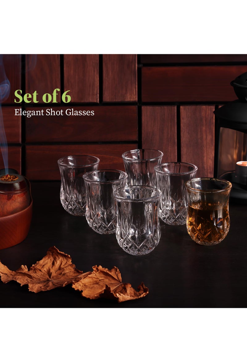 SOLARAE Shot Glasses Set, Shot Glass Set of 6, Elegant Diamond Patterned Shot Glasses 1.75 oz, Mini Snifters Glasses, Perfect for Parties, Bars, Events, Home Bar - Image 4