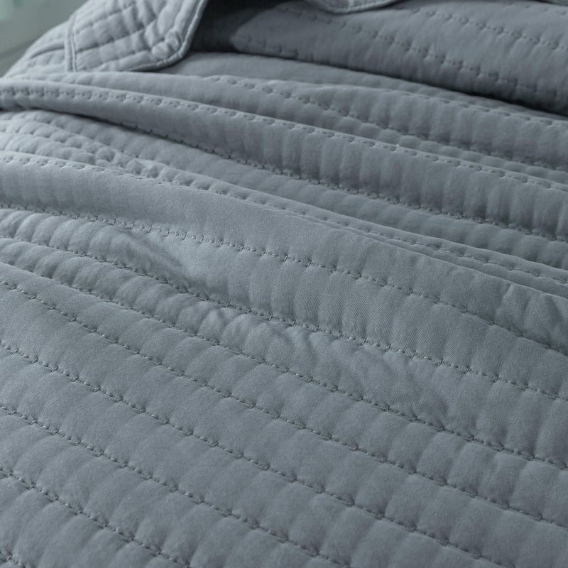 ROARINGWILD Blue King Size Quilt Bedding Sets with 2 Pillow Shams, Lightweight Soft Bedspread Coverlet, Quilted Blanket Thin Comforter Bed Cover for All Season, 3 Pieces, 104x90 inches - Image 5