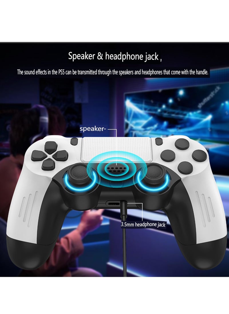 RedMapleTEK - PS5 Wired Handle Macro Programming Button PS5SLIM Game Controller White - Image 1