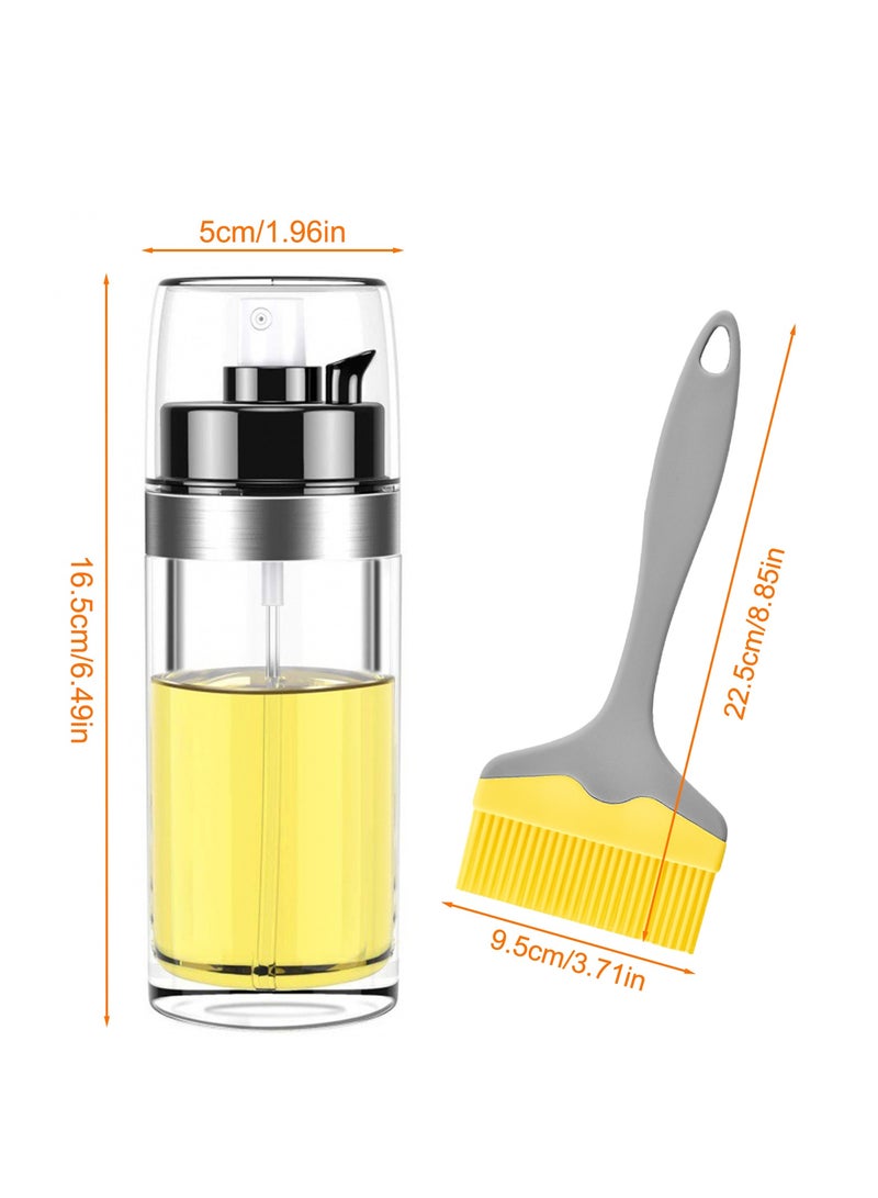 2 in 1 Oil Dispenser and Sprayer,150ml Glass Oil Spray Bottle and Silicone Brush-Convenient Oil Control for Kitchen  - Image 2