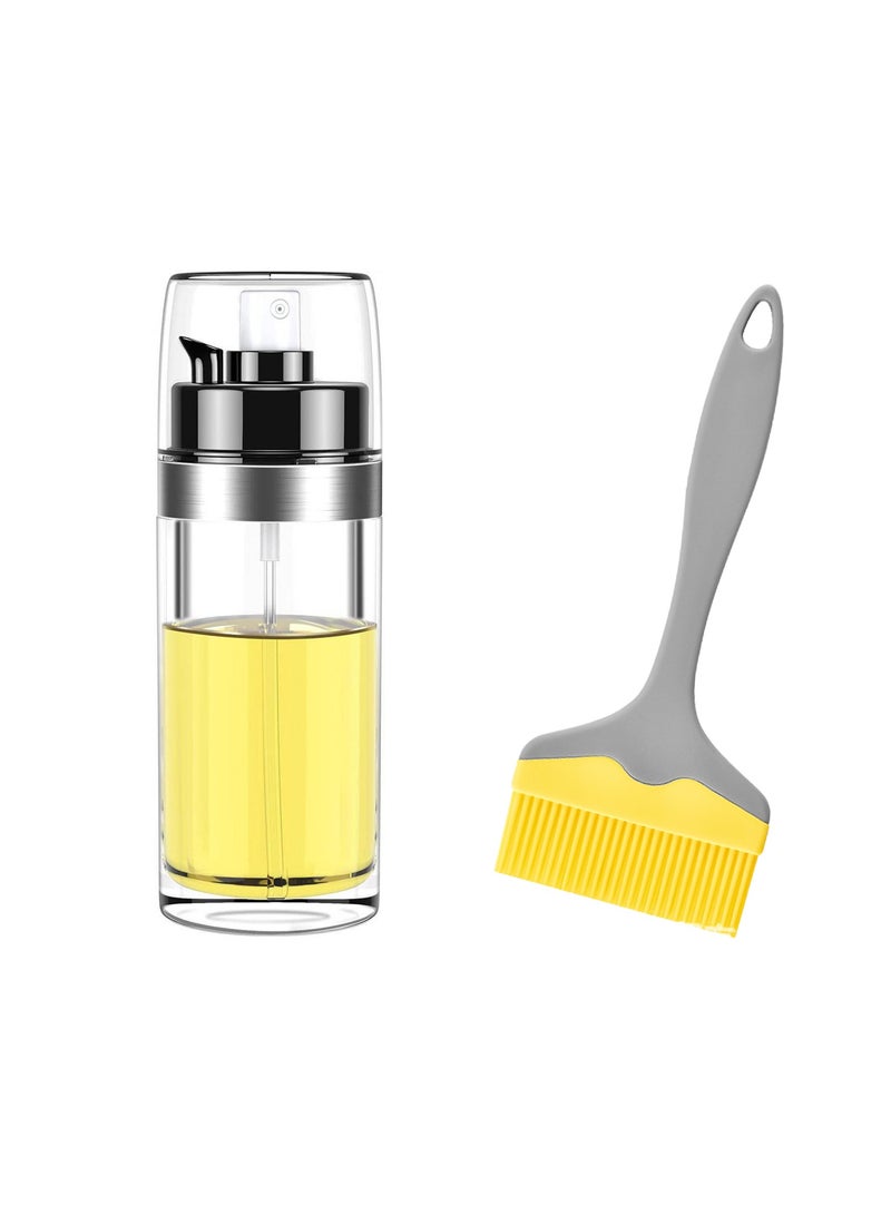 2 in 1 Oil Dispenser and Sprayer,150ml Glass Oil Spray Bottle and Silicone Brush-Convenient Oil Control for Kitchen  - Image 1