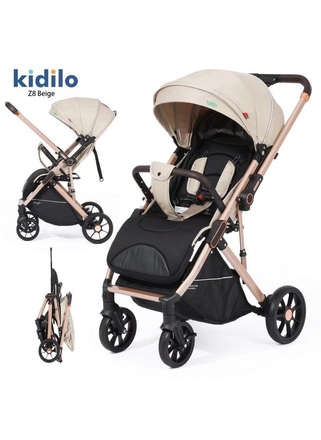 Kidilo kidilo Single Baby With Flip Arm -Z8 ( Stroller weight 10.9 KG ) KHAKI  - Image 1