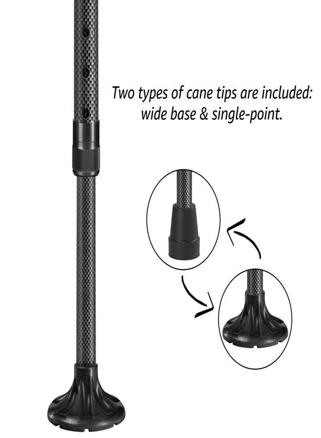 Asterom Carbon Fiber Cane - Lightweight, Ergonomic, Adjustable - Walking Canes for Men & Women, Carbon Walking Cane, Cool Walking Sticks for Seniors (Derby) - Image 3