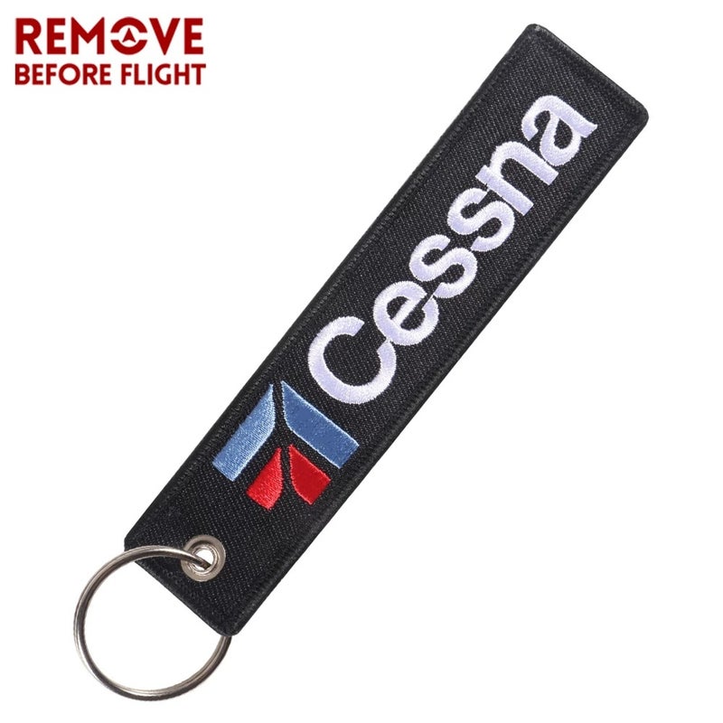New High Quality Double-Sided Embroidery Cessna Aviation Flight Gift Keychain Cessna Keychain - Image 4