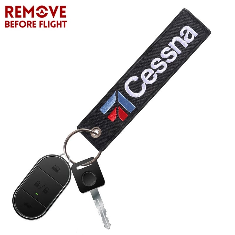 New High Quality Double-Sided Embroidery Cessna Aviation Flight Gift Keychain Cessna Keychain - Image 2