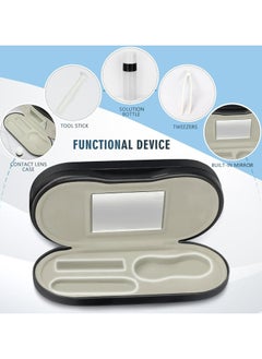 Oasisgalore 2-in-1 Contact Lens and Glasses Case with Mirror and Storage Kit for Travel (Black)  - Image 3
